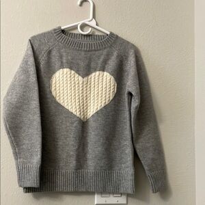 SHEIN Gray and Cream Crew Neck Sweaters with Heart Design